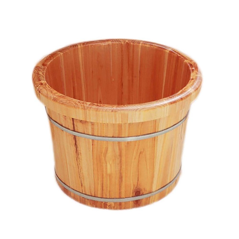 Wooden Foot Bath and Massage Basin – Brown, Small