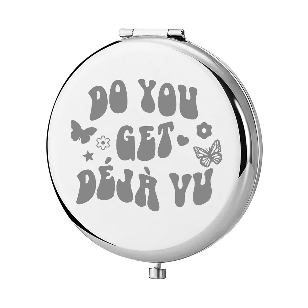 KEYCHIN Pocket Mirror with Music Album, Singer Fans, Gifts, Get Deja Vu, Music Lyrics, Compact Makeup Mirror for Women, Girls, Teens (Deja Vu-S)