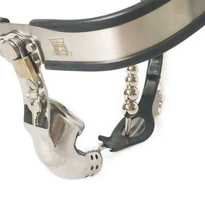 Stainless Steel Chastity Belt with Butt Plug for Men, 60–90 cm
