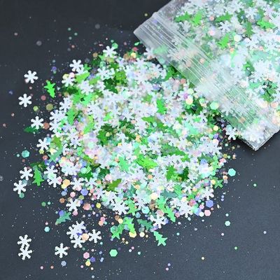 50 g/Bag Mermaid Nail Art Glitter Mix, Chunky Hexagonal Laser Sequins, 8 Colors