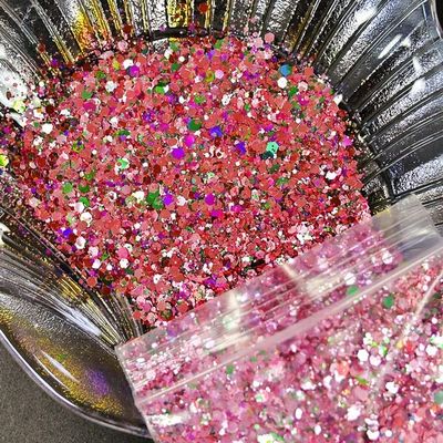 50 g/Bag Mermaid Nail Art Glitter Mix, Green Chunky Hexagon Laser Sequins, 8 Colors