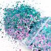 50 g/Bag Mermaid Nail Art Glitter Mix, Chunky Hexagon Laser Sequins, 8 Colors view 3