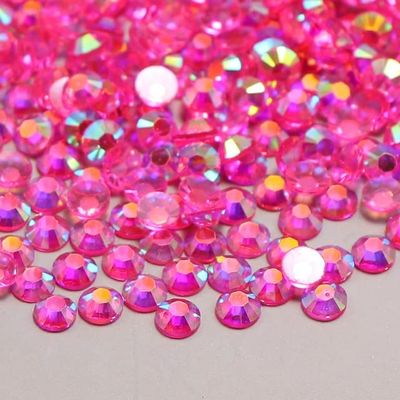MINGSO 2–4 mm Candy-Color Transparent Round Resin Flatback Rhinestones for 3D Nail Art