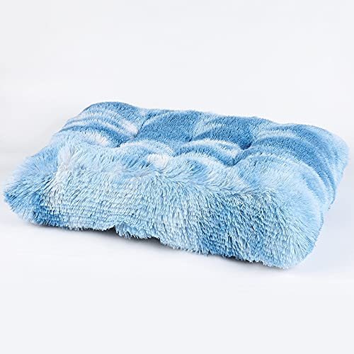 Long-Plush Square Dog Bed, Royal Blue, 43 x 28 cm