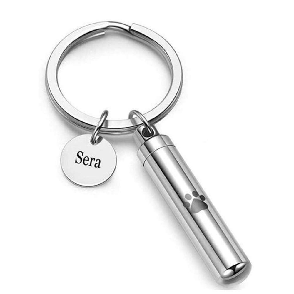 DOTUIARG Stainless Steel Pet Memorial Urn Keychain
