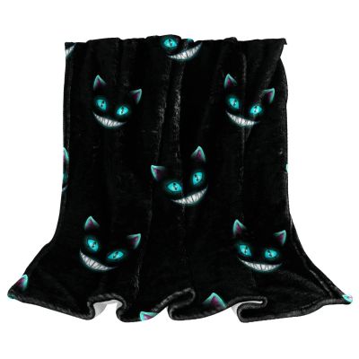 Halloween Cat Fleece Throw Blanket, Lightweight, Fluffy, Black
