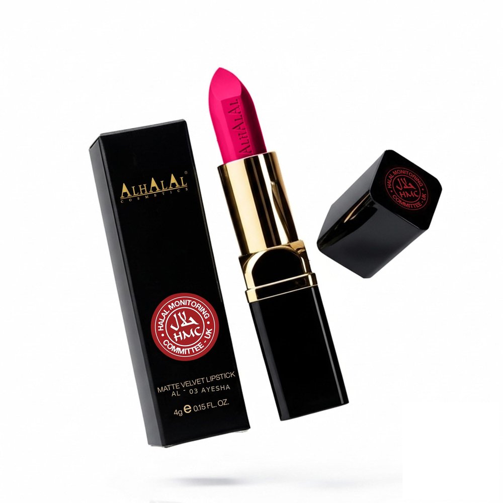 Al Halal Matte Velvet Lipstick, Long-Lasting up to 16 Hours, Vegan and Cruelty-Free (AL-03-AYESHA)