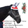 AMKA Winter Reindeer Hat for Horses, Christmas Ear Bonnet with Antlers view 4