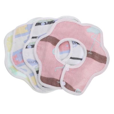 Kisangel 4-Piece Drool Bib Set, Lightweight and Washable, Simple Design, for Boys, Girls and Toddlers