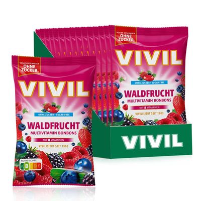VIVIL Forest Fruits, Sugar-Free Multivitamin Candies, 15 x 120 g