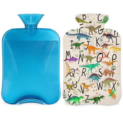 Alphabet Dinosaur Hot Water Bottle with Cover, 2 L