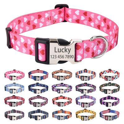 Mihqy Personalized Dog Collar with Engraved Name and Phone Number