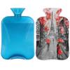 Red Eiffel Tower Hot Water Bottle with Cover, 2 L view 1