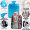 Red Eiffel Tower Hot Water Bottle with Cover, 2 L view 3