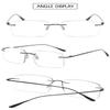 VEVESMUNDO Rimless Blue-Light-Blocking Reading Glasses, Metal Frame, Black, +4.0 view 3