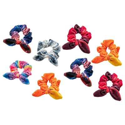FOMIYES 8-Piece Decorative Hair Ties, Highly Elastic Fabric Rabbit Ear Design, Hair Accessories for Women and Girls, Assorted Colors