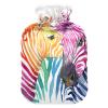 YOUJUNER Hot Water Bottle with Colorful Zebra-Pattern Cover, 2 L view 1