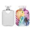 YOUJUNER Hot Water Bottle with Colorful Zebra-Pattern Cover, 2 L view 2