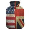 YOUJUNER 2 L Hot Water Bottle with Vintage USA/UK Flag Cover view 1