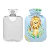 YOUJUNER Hot Water Bottle with Cute Animal Lion Pattern, 2 L view 2