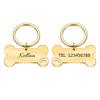 Personalized Dog Tag, Engraved Bone Pet ID Tag, Gold, 40 x 21 mm view 1
