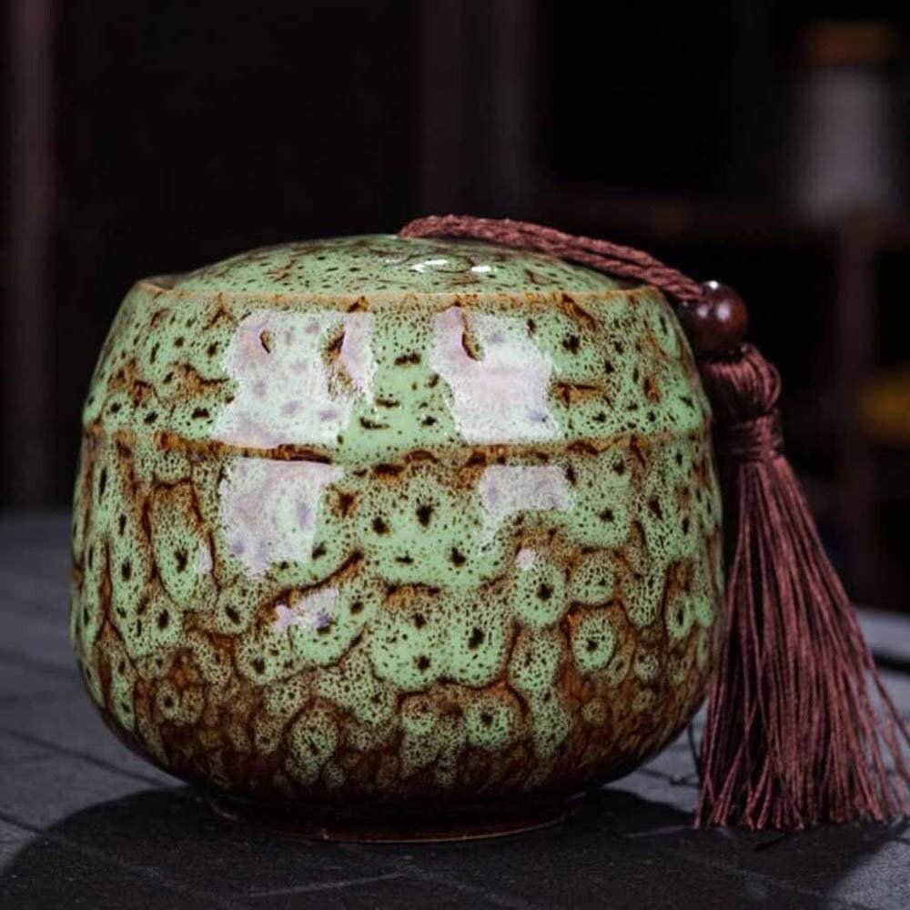 BATLAM Handmade Ceramic Pet Urn, Green