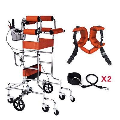 ADITAM Standard Walker with Armrests and Standing Aids, Safety Handbrake, Anti-Roll Lock, Double the Comfort