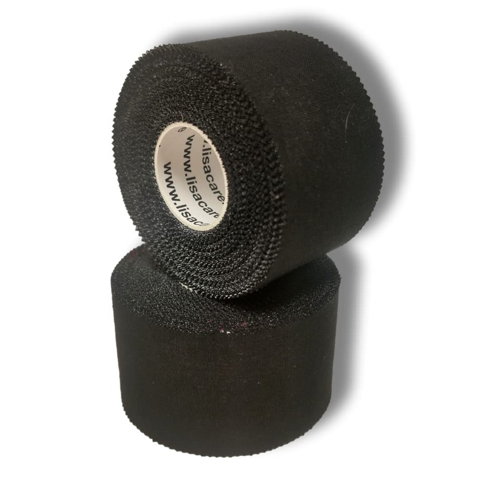 LisaCare Sport Tape - 2 Rolls 3.8cm Wide - Athletic Tape Set (Black)