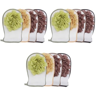 Beaupretty 9-Piece Exfoliating Shower and Bath Gloves
