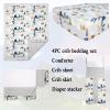 TANOFAR 4-Piece Crib Bedding Set for Boys, Infants and Toddlers view 2