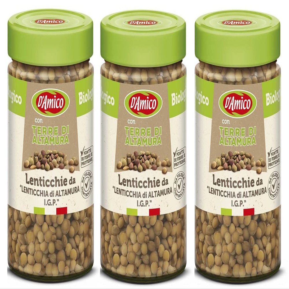 Terra di Altamura IGP Organic Cooked Lentils, Italy, 3 x 310 g