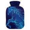 Blue Glowing Horse Unicorn Hot Water Bottle with Cover, 2 L view 1