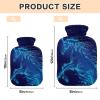 Blue Glowing Horse Unicorn Hot Water Bottle with Cover, 2 L view 3