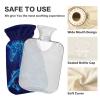 Blue Glowing Horse Unicorn Hot Water Bottle with Cover, 2 L view 4