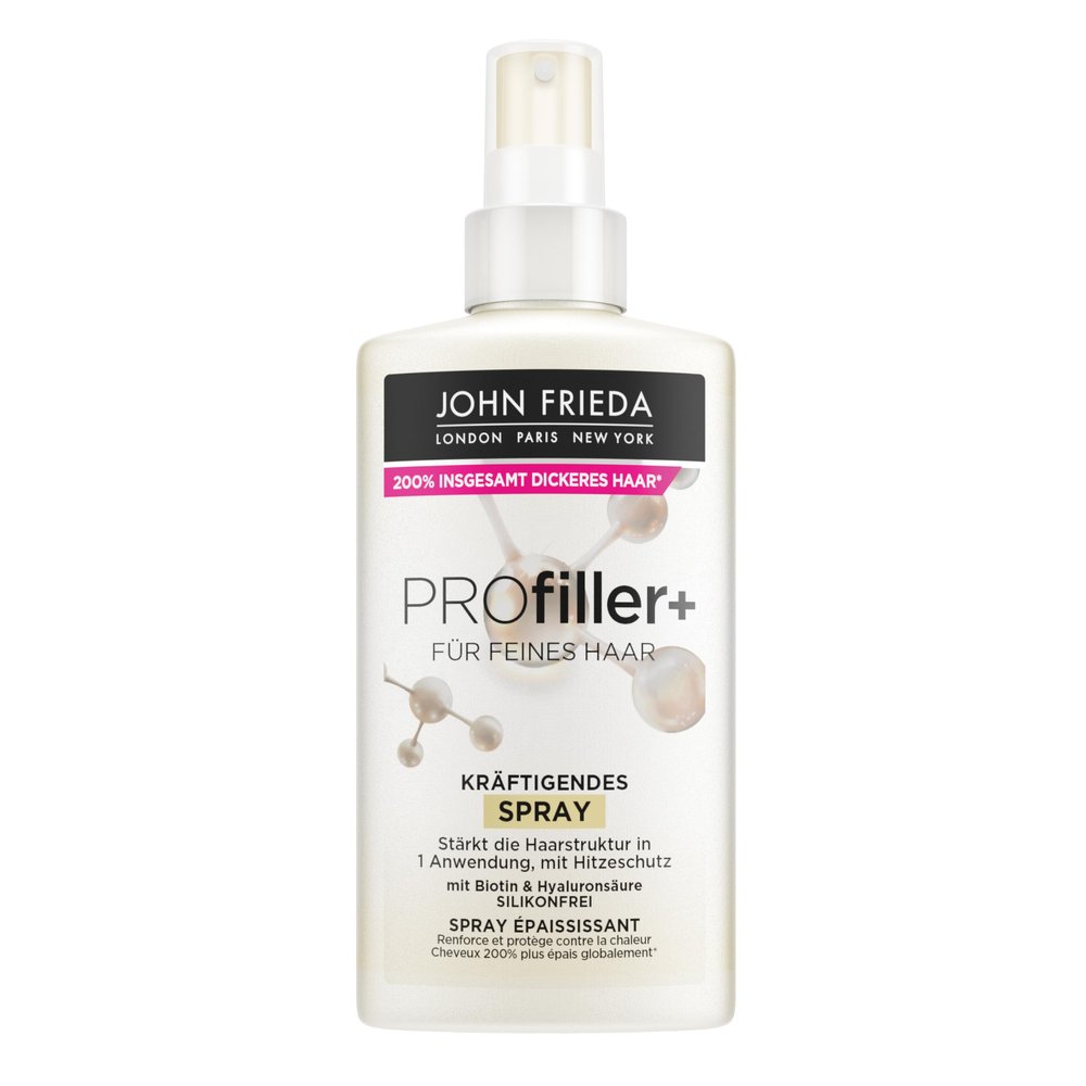 John Frieda ProFiller+ Spray, 150 ml, Fine and Weak Hair, Strengthening, Heat Protection, Silicone-Free