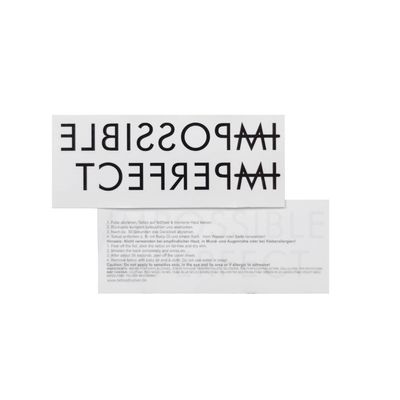 1 x (Im)possible (Im)perfection Tattoo – Black Lettering – Temporary Body Tattoo
