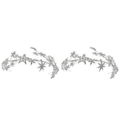 FRCOLOR 2-Piece Princess Tiara Crown Hairbands with Rhinestones