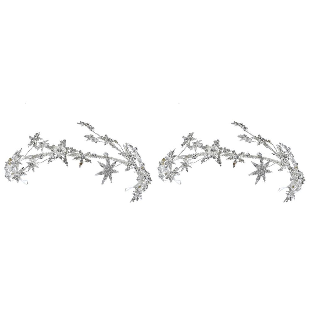 FRCOLOR 2-Piece Princess Tiara Crown Hairbands with Rhinestones