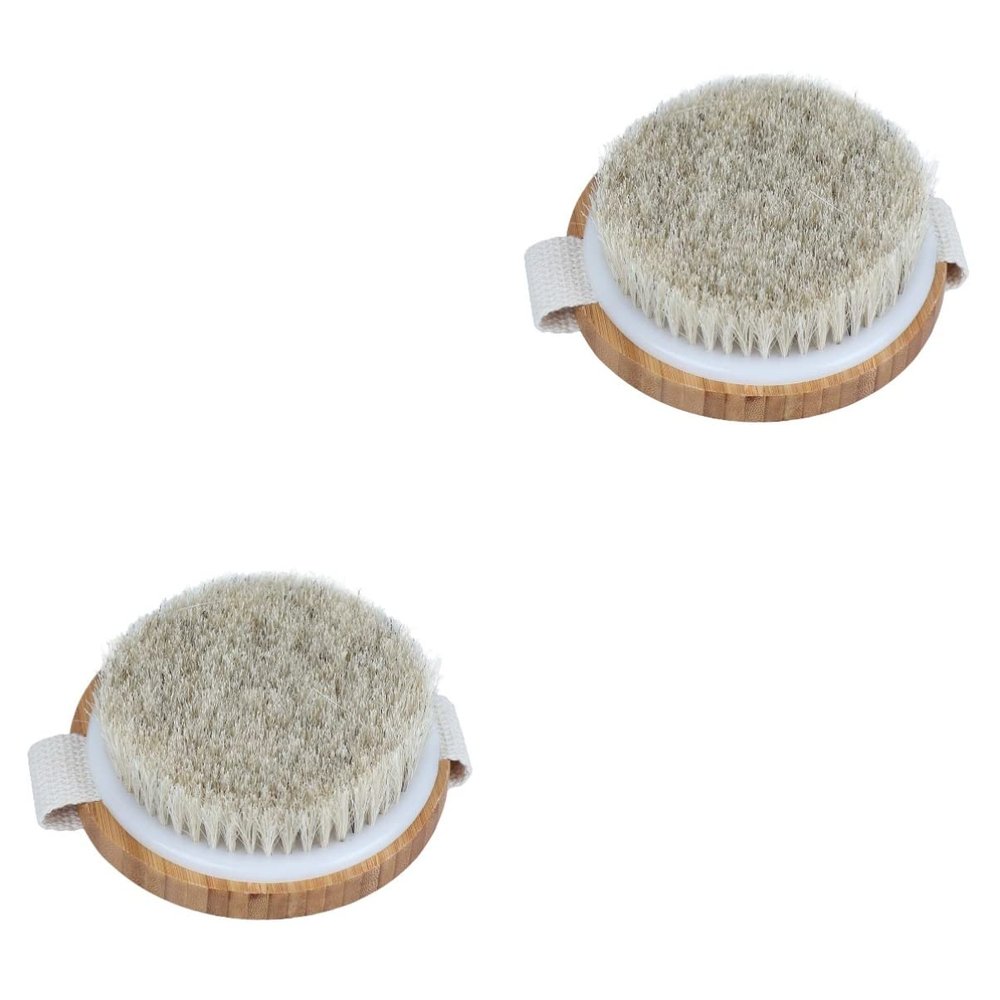 FRCOLOR Eda Taşpınar Body Brushes, 2-Pack, Natural Wood