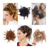 Messy Bun Hairpiece with Elastic Band, Synthetic Wavy Updo Extension view 3