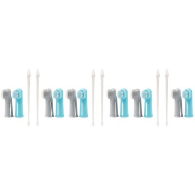 Mipcase 6-Piece Pet Dental Care Set with Dual-Head and Finger Toothbrushes for Dogs and Cats