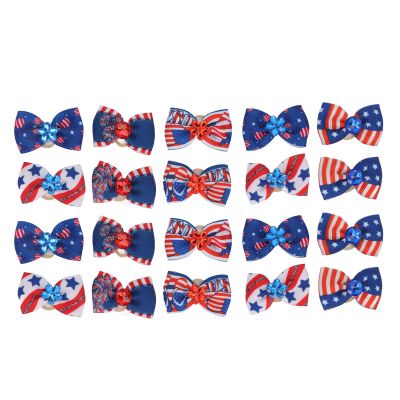 HEEPDD Patriotic Dog Hair Bows - 20 Pack
