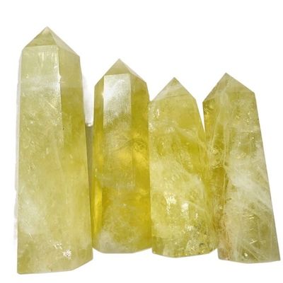 Sudemota Natural Rough Crystal, 1-Pc. Crystal Stone Tower Wand Point, Citrine Point Wand for Decoration (Size: 9 cm)