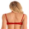 TTAO Women's Open-Bust Lace Underwire Bra, Red, S view 2