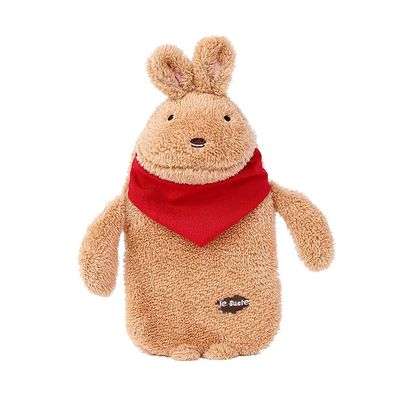 Winter Plush Hot Water Bottle with Soft Knitted Cover, Brown