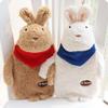 Winter Plush Hot Water Bottle with Soft Knitted Cover, Brown view 3