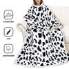 Hearda Oversized Wearable Blanket with Sleeves, Tropical Flamingo Print, Beige, 127 x 178 cm view 4