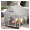 LUCBEI Wrought-Iron Dog Crate with Toilet, Green, Size 01 view 3