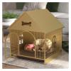LUCBEI Wrought-Iron Dog Crate with Toilet, Green, Size 01 view 4