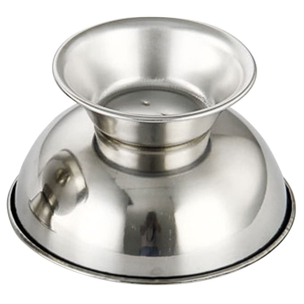 FRCOLOR Reusable Stainless Steel Shaving Bowl, Silver, Large